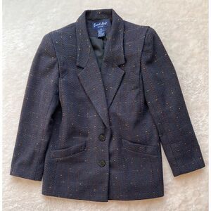 Sweet Suit Petite Double Breasted Navy Blue Blazer, Size 6 Petite